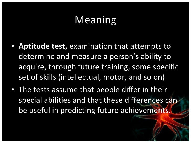 Aptitude Tests Definition