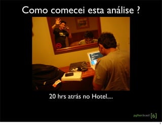 Como comecei esta análise ?
20 hrs atrás no Hotel....
3
 