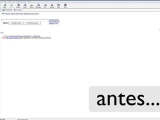 WEB SITES
WEB APPLICATIONS
 WEB SERVICES
                   3.0            SEMANTIC WEB




                   USERS
                           antes...
                             VI Encontro do PUG-PE
                              VI Encontro do PUG-PE
 