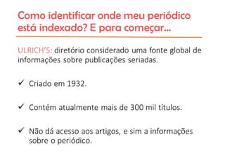 Indexação de Periódicos Científicos