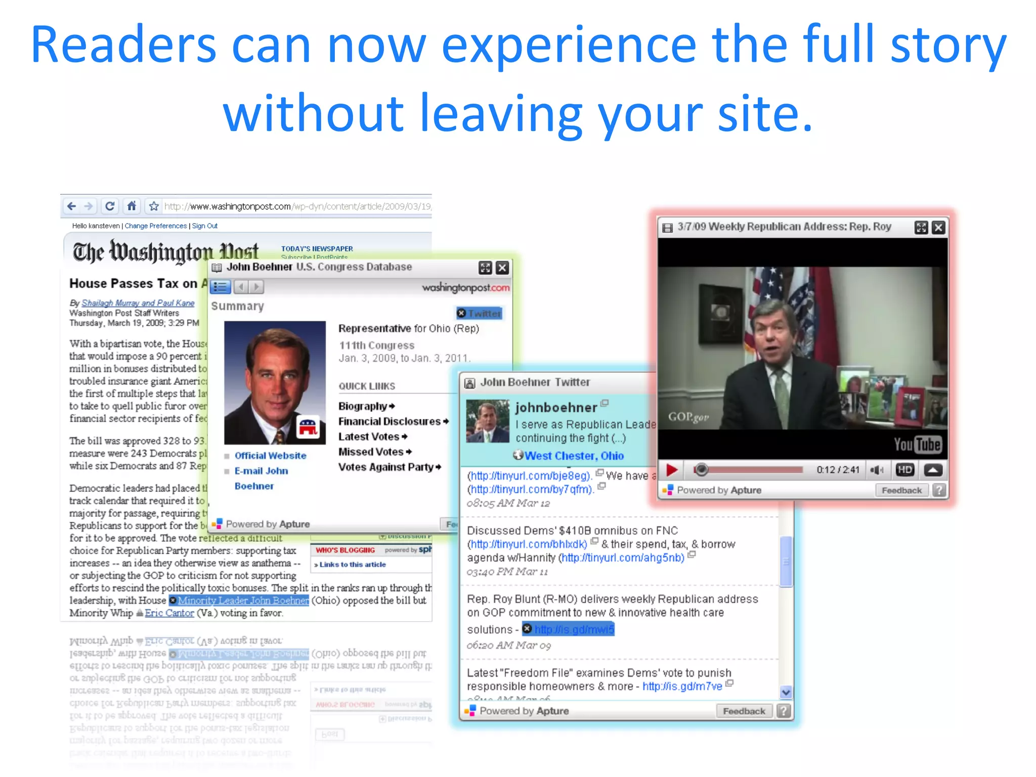 Readers can now experience the full story without leaving your site. 