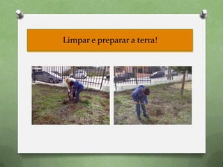 Limpar e preparar a terra!
 