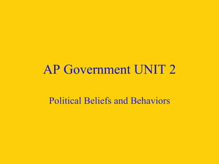AP Government UNIT 2 Political Beliefs and Behaviors 