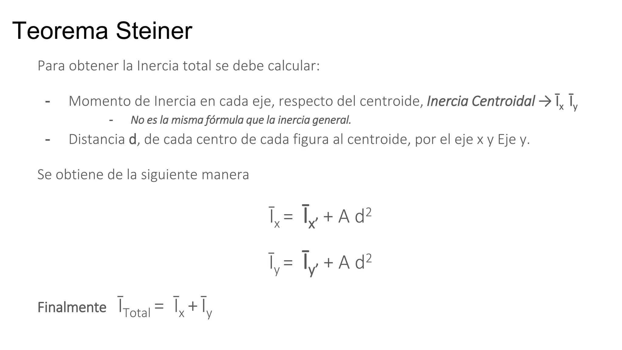Teorema Steiner, clase de estructura facultad de construcción | PPTX
