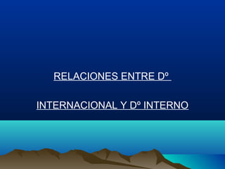RELACIONES ENTRE Dº
INTERNACIONAL Y Dº INTERNO
 