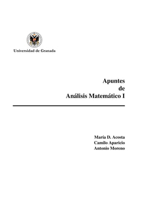 Apuntes
                  de
Análisis Matemático I




          María D. Acosta
          Camilo Aparicio
          Antonio Moreno
 