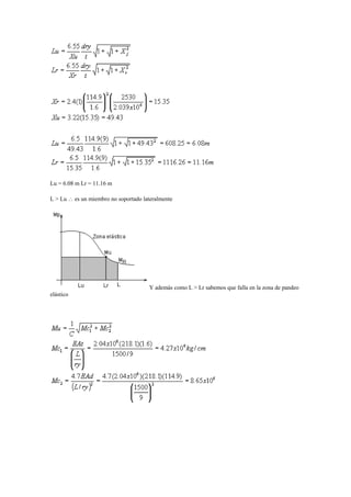 Lu = 6.08 m Lr = 11.16 m
L > Lu  es un miembro no soportado lateralmente
Y además como L > Lr sabemos que falla en la zona de pandeo
elástico
 