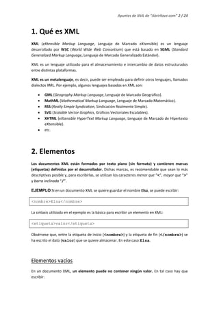 Formato Xhtml Apuntes de XML | PDF