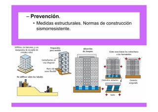 – Prevención.
  • Medidas estructurales. Normas de construcción
    sismorresistente.
 
