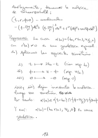 Primer ejemplo de espacio-tiempo curvo (y ii)