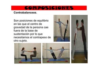 ¿ACROSPORT = DEPORTE?
Se puede competir en las siguientes categorías:
parejas femeninas, parejas masculinas, parejas mixtas,
tríos femeninos y cuartetos masculinos.
El Acrosport es una disciplina incluida junto con el resto de deportes
acrobáticos en la IFSA- Federación Internacional de Deportes
Acrobáticos fundada en 1973. Como deporte de competición que es, el
Acrosport presenta las siguientes características:
Existen unas exigencias mínimas en el ejercicio de
competición. Donde los elementos de equilibrios y saltos
acrobáticos constituyen la parte principal del ejercicio,
formando un conjunto armonioso y rítmico con otros
elementos gimnásticos de flexibilidad y
danza.
El ejercicio se realizará en una superficie de 12 x 12
metros, con acompañamiento musical y su duración es
de 2 minutos y 30 segundos.
 
