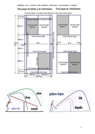 1
PREPERA UNA CANCHA PARA DOBLES Y PRACTICA LOS GOLPES Y SAQUES.
 