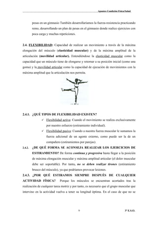 Apuntes condición física 3º