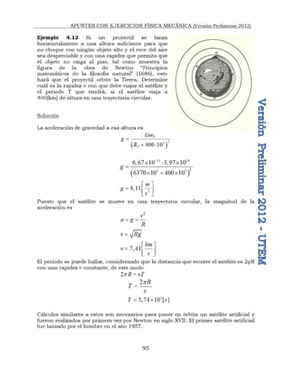 APUNTES CON EJERCICIOS FÍSICA MECÁNICA (Versión Preliminar 2012)
95
 