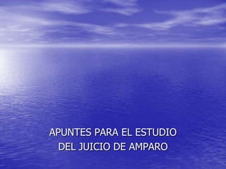 APUNTES PARA EL ESTUDIO
  DEL JUICIO DE AMPARO
 