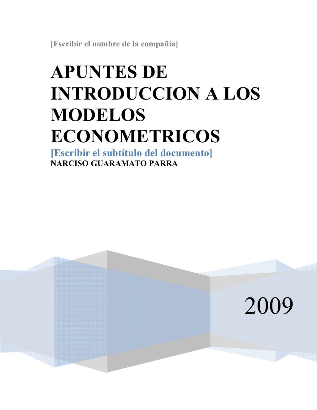 Apuntes de introduccion a los modelos