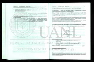 • Conocidos los desplazamientos desaparece la "indeterminación cinemática'5
y podemos
calcular las fuerzas asociadas a los GL y los desplazamientos y rotaciones de cualquier
parte de los elementos finitos.
Al procedimiento esquematizado en la estrategia 1 se le conoce en diversas referencias como:
El Método general de las flexibilidades (o método de las fuerzas).
A la segunda estrategia se le da el nombre de: El método general de las rigideces (o método de
los desplazamientos).
En el curso previo de análisis de estructuras, se presentó y se trabajó con el método de
deformación consistente (nombre alterno a método general de flexibilidades). En este curso
nos concentraremos en demostrar las ecuaciones matemáticas que le dan forma al método
general de rigideces y las aplicaremos al análisis de diferentes tipos de estructuras.
1.5 PRESENTACIÓN DEL MÉTODO GENERAL DE LAS RIGIDECES**
A este método se le conoce con este nombre porque en la formación de los modelos
matemáticos se maneja extensamente el concepto de rigidez.
Como se mencionó en el artículo anterior, un paso fundamental en la aplicación del método
consiste en dividir a la estructura en segmentos más pequeños que deben cumplir con la
condición de tener geometría simple, cuyas relaciones entre desplazamientos en sus extremos
y las fuerzas inducidas sea conocida.
De la teoría de la resistencia de materiales obtuvimos modelos matemáticos que nos permiten
predecir los esfuerzos y deformaciones en barras rectas. Por ejemplo, se dedujo la conocida
ecuación diferencial de equilibrio estático para vigas en flexión.
A continuación presentamos un caso para estudio en el que se utilizan los pasos generales
esquematizados en la descripción de la estrategia 2 para el análisis de estructuras.
1.5.1 CASO PARA ESTUDIO: DOS BARRAS PARALELAS SOMETIDAS A TENSIÓN
Para ilustrar el método, se analiza el caso de una estructura que podemos discretizar en dos
barras rectas prismáticas.
E i=E*
Az> Ai=> Az = f . A»
Restricciones del problema:
1. La fuerza P está aplicada de manera de producir solo tensiones en
las dos barras
2. El desplazamiento A producido por la acción P es igual para las
dos barras.
Objetivo del problema.- Analizar completamente el sistema.
Primer intento de análisis(intuitivo)
Siguiendo un primer impulso, podemos imaginar lo siguiente
Aclaración pertinente: En opinión del autor, existe la tendencia a confiar en los modelos matemáticos que son relativamente
complejos y que en su deducción requieren del uso de matemáticas superiores. Creemos que lo que le da validez a un modelo
matemático es la cercanía de sus predicciones con lo que se puede observar y medir en el mundo físico y no la "elegancia"
matemática empleada en su deducción.
 