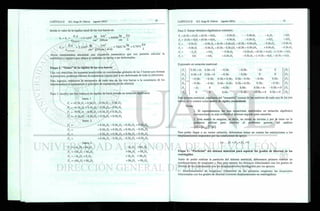 donde el valor de la rigidez axial de las tres barras es:
^ = , 2 = 1 0 5 0 0 ^ =
' Ldiagonal cm 200cm ^ ¿
* = E
-A
- = 2lxl06
= 7 4 2 5 . 7 4 ^ = 0 . 7 0 7 1 ^
3
' o « 2
(200cm.l.414) cm I
Ahora intentaremos encontrar una expresión matemática que nos permita calcular la
resistencia ( rigidez) que ofrece el conjunto de barras a ser deformadas.
Etapa 2.- "Suma" de la rigidez de las tres barras
Una vez obtenidos los sistemas matriciales en coordenadas globales de las 3 barras que forman
la estructura, podemos obtener la resistencia (oposición) a ser deformada de toda la estructura.
Para lograrlo, sumamos la resistencia de cada una de las tres barras a la ocurrencia de los
desplazamientos (aplicamos el principio de superposición de efectos).
Paso 1: escribir las tres matrices de rigidez de barra aislada en notación algebraica:
barra 1
Fj = +0.5klD] +0.5*,Z)2 -0.5*,D3 -0.5*,Z)4
F2 = +0.5kxDx + 0.5*,D2 — 0.5kxD3 -0.5kxD4
F3 = -0.5klDl - 0.5kxD2 + 0.5kxD3 + 0.5kxD4
F4 =-0.5kx Dx -0.5kx D2 + 0.5*,£>3 + 0.5*,£>4
barra 2
F3 = + 0.5k2D3 - 0.5k2D4 - 0.5k2D5 + 0.5k2D6
F4 = - 0.5*2D3 + 0.5k2D4 + 0.5k2D5 - 0.5k2D6
FS= - 0.5k2D3 + 0.5*2Z)4 + 0.5k2D5 - 0.5k2D6
F6= + 0.5k2D2 - 0.5k2D4 - 0.5k2D5 + 0.5k2D6
barra 3
FX = +1*3Z), + 0k2 D2 - k3D5 + 0k3 D6
F2 = +0k3Dx + 0k3D2 + 0k3D5 + 0k3De
FS = - 1 k3DX + 0 XD2 + lk3DS + 0 k3D6
F6 = +0k3Dx + 0k3D2 + 0*3 Ds + 0 k3D6
Paso 2: Sumar términos algebraicos comunes:
F, = (0.5*I + h)D} + (0.5k + 0)D2 - 0.5*iD3 '' - 0.5*I£>4
F2 = (0.5*. + 0)£>, + (0.5*1 + 0)D2 - 0.5*I£>3 ' - 0.5hD4
- 0.5kxD2 + (0.5*I + 0.5*2)1)3 + (0.5*. - 0.5kz)D4
- 0.5*ID2 + (0.5*I - 0.5*2)1)3 + (0.5*I + 0.5*2)£>4
-0.5*I Dx
- 0.5*IZ),
-*3 D,
0£>,
-*3Z)5
+ 0Z)5
-0.5 KID5
+ 0.5KID<
+ 0D6
+ 0Z>6
+ 0 . 5 * 2 Í ) 6
-OM2D,
+ 0D2 - 0.5*2^3 + 0.5kiD4 + (0.5*2 + ki)Ds + (-0.5*2 + 0)DÓ
+ 0D2 + 0.5*2Z)3 - 0.5kiD4 + (-0.5*2 + 0)D5 + (0.5*2 + 0)D6
Expresado en notación matricial:
"0.5*I+ *3 0.5*I + 0 -0.5*I -0.5*I
0.5*. + 0 0.5*I + 0 -0.5*I -0.5*I
-0.5*I -0.5*I
-0.5*I -0.5*I
— *3 0 - 0 . 5 * 2 0.5*2
0 0 0.5*2 - 0 . 5 * 2
f2
F,
Fs
A)
0.5*1 + 0.5*2 0 . 5 * 1 - 0 . 5 * 2
0 . 5 * 1 - 0 . 5 * 2 0.5*1 + 0.5*2
— *3
0
- 0 . 5 * 2
0.5*2
0.5*2 + *3
- 0 . 5 * 2 + 0
0
0
0.5*2
- 0 . 5 * 2
- 0 . 5 * 2 + 0
0.5*2 + 0
A
D
1
A
A
A
D,
Este sistema matricial, resultante del "ensamble" (suma) de las matrices de cada una de las tres
barras, se le conoce como matriz de rigidez ensamblada.
Notas:
1. Si representamos las tres ecuaciones matriciales en notación algebraica
convencional, es más evidente el proceso seguido para sumarlas.
2. Esta matriz es singular, es decir, no existe su inversa y por lo tanto no la
podemos utilizar para resolver el problema general del análisis
Para poder llegar a un vector solución, deberemos tomar en cuenta las restricciones a los
desplazamientos impuestos por las condiciones de apoyo.
í.e. DX=D2=D6 =
Etapa 3.- "Partición" del sistema matricial para separar los grados de libertad de los
restringidos
Antes de poder realizar la partición del sistema matricial, deberemos primero realizar un
reordenamiento de renglones y filas para separar los términos relacionados con los grados de
libertad de los relacionados con los desplazamientos restringidos por los apoyos.
1.- Reordenamiento de renglones. Dejaremos en los primeros renglones las ecuaciones
relacionadas con los grados de libertad (vectores desplazamiento no restringidos):
 