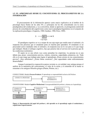 Apuntes tema 5 la ensenanza y el aprendizaje en la se | PDF