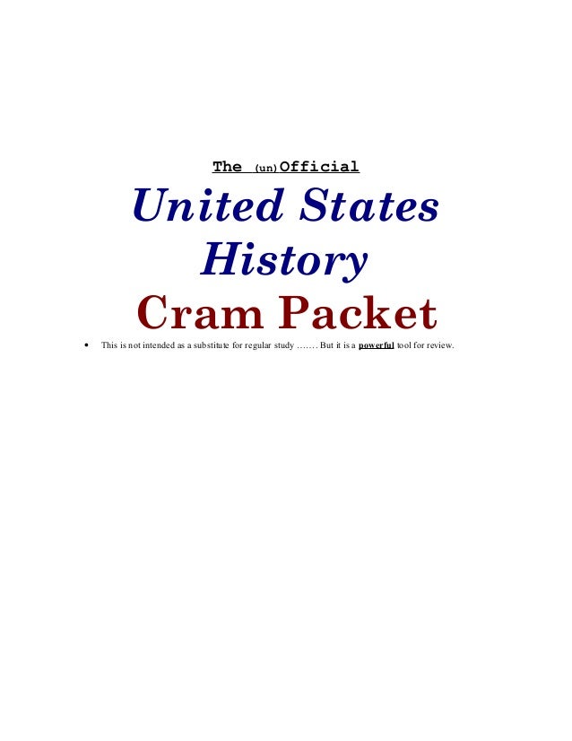 Apush Cram Packet Ap Exam
