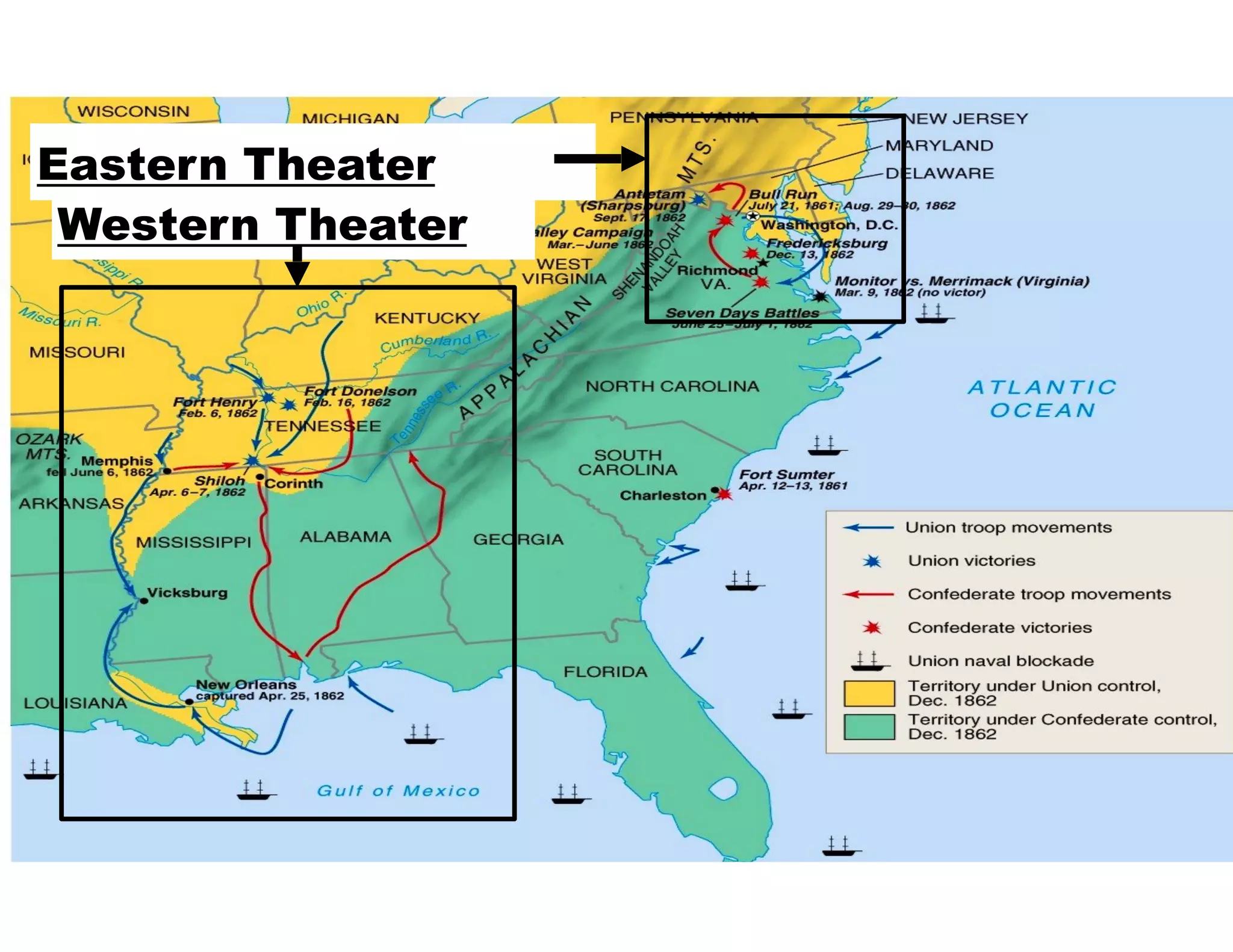 Western Theater
Eastern Theater
 