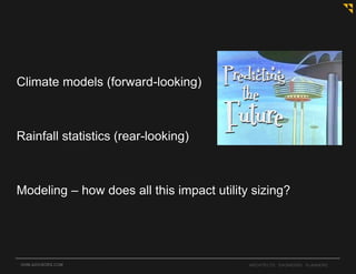 Climate models (forward-looking)
Rainfall statistics (rear-looking)
Modeling – how does all this impact utility sizing?
OHM-ADVISORS.COM ARCHITECTS. ENGINEERS. PLANNERS.
 