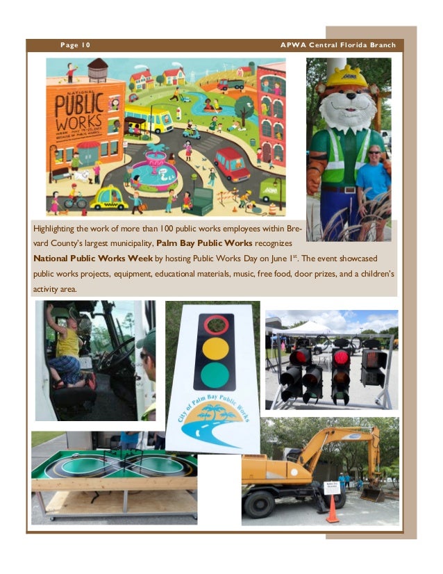 apwa central fl branch summer 2013 newsletter apwa public works week