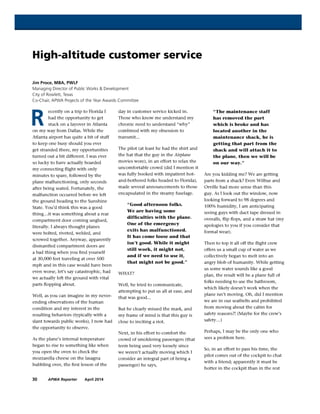Jim Proce  - APWA Reporter Article - High-Altitude Customer Service
