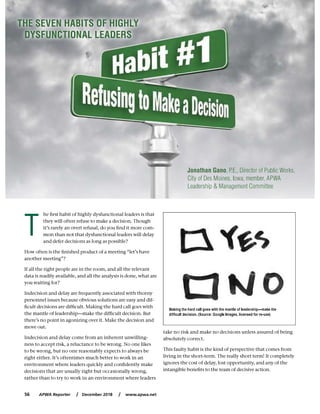 APWA Reporter December 2018 - The 7 Habits of Highly Dysfunctional Leaders