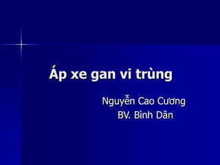 Áp xe gan vi trùng
Nguyễn Cao Cương
BV. Bình Dân
 
