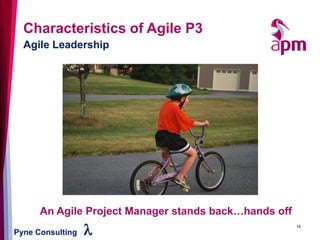 Pyne Consulting l 14
An Agile Project Manager stands back…hands off
Characteristics of Agile P3
Agile Leadership
 