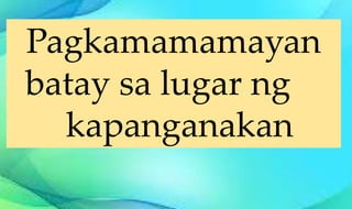 Pagkamamamayan
batay sa lugar ng
kapanganakan
 