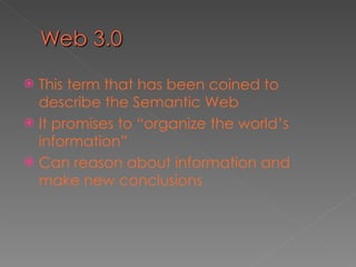 <ul><li>This term that has been coined to describe the Semantic Web  </li></ul><ul><li>It promises to “organize the world’...