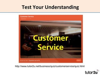 Test Your Understanding

http://www.tutor2u.net/business/quiz/customerservice/quiz.html

 