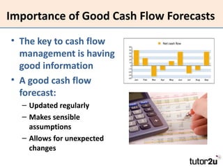 Importance of Good Cash Flow Forecasts
• The key to cash flow
  management is having
  good information
• A good cash flow...