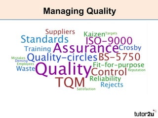 Managing Quality
 