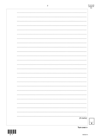Do not write
                                                                   7                                                                                  outside the
                                                                                                                                                          box


       ............................................................................................................................................

       ............................................................................................................................................

       ............................................................................................................................................

       ............................................................................................................................................

       ............................................................................................................................................

       ............................................................................................................................................

       ............................................................................................................................................

       ............................................................................................................................................

       ............................................................................................................................................

       ............................................................................................................................................

       ............................................................................................................................................

       ............................................................................................................................................

       ............................................................................................................................................

       ............................................................................................................................................

       ............................................................................................................................................

       ............................................................................................................................................

       ............................................................................................................................................

       ............................................................................................................................................

       ............................................................................................................................................

       ............................................................................................................................................

       ............................................................................................................................................

       ............................................................................................................................................

       ............................................................................................................................................

       ............................................................................................................................................

       ............................................................................................................................................
                                                                                                                                    (8 marks)
                                                                                                                                                        ____
                                                                                                                                                            8

                                                                                                                                 Turn over!


(07)
                                                                                                                                          M/ENG1H
 