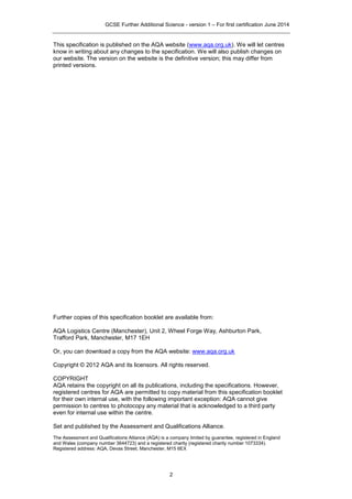 Aqa further additional science