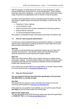 Aqa further additional science