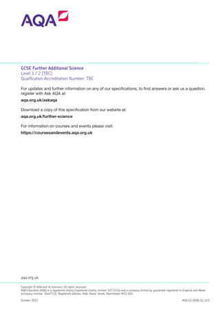 Aqa further additional science