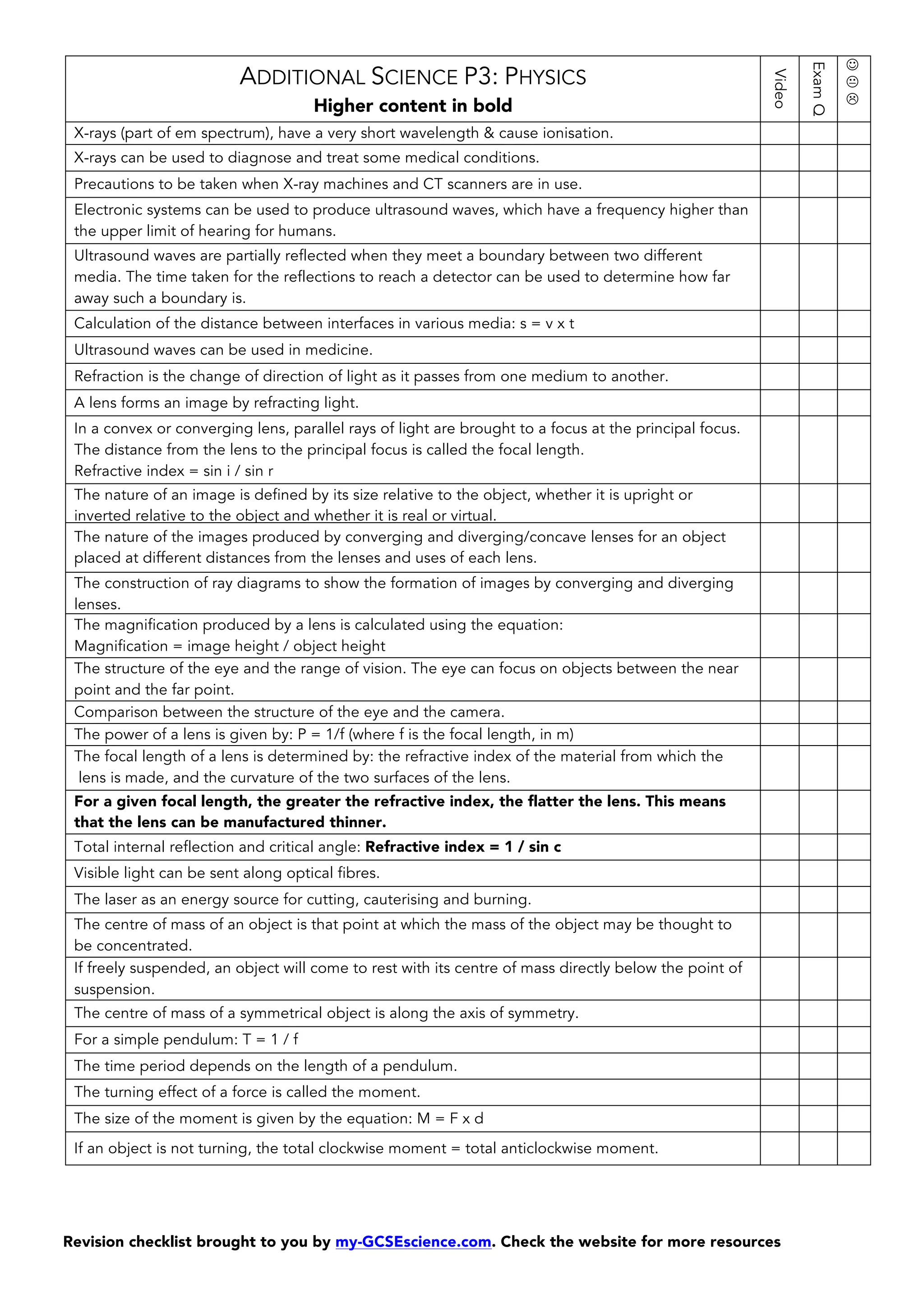 Aqa p3-checklist | PDF
