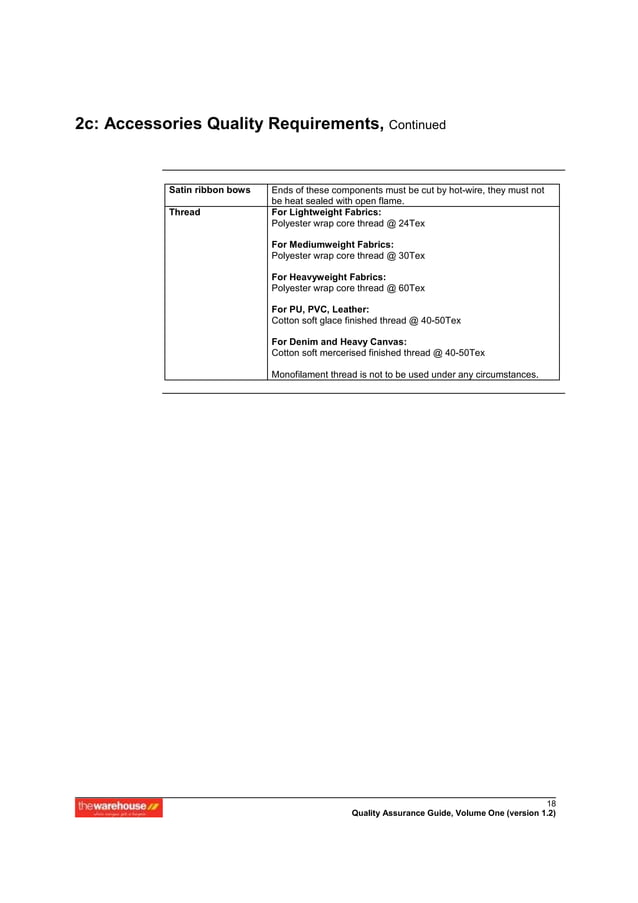 Apparel quality assurance manual