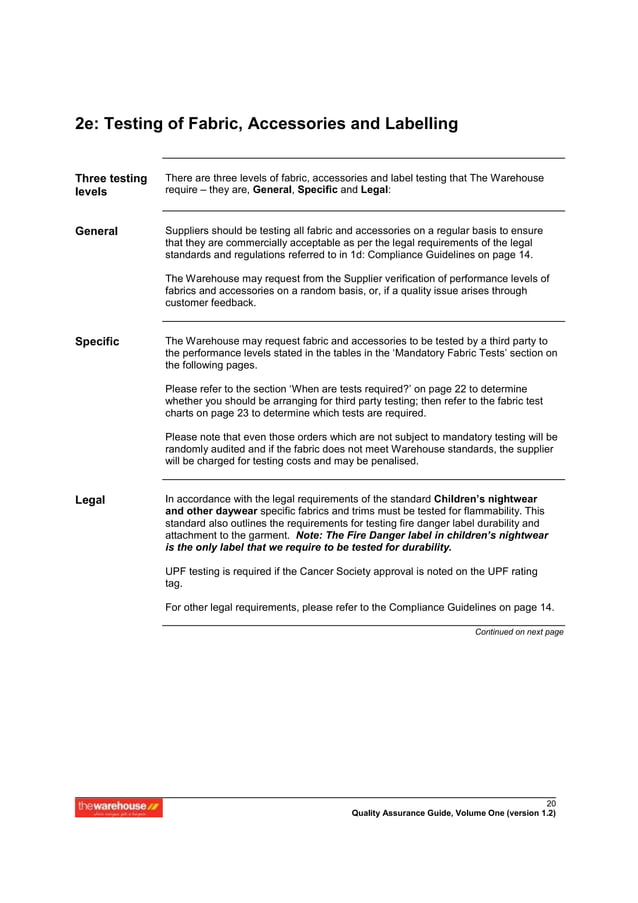 Apparel quality assurance manual