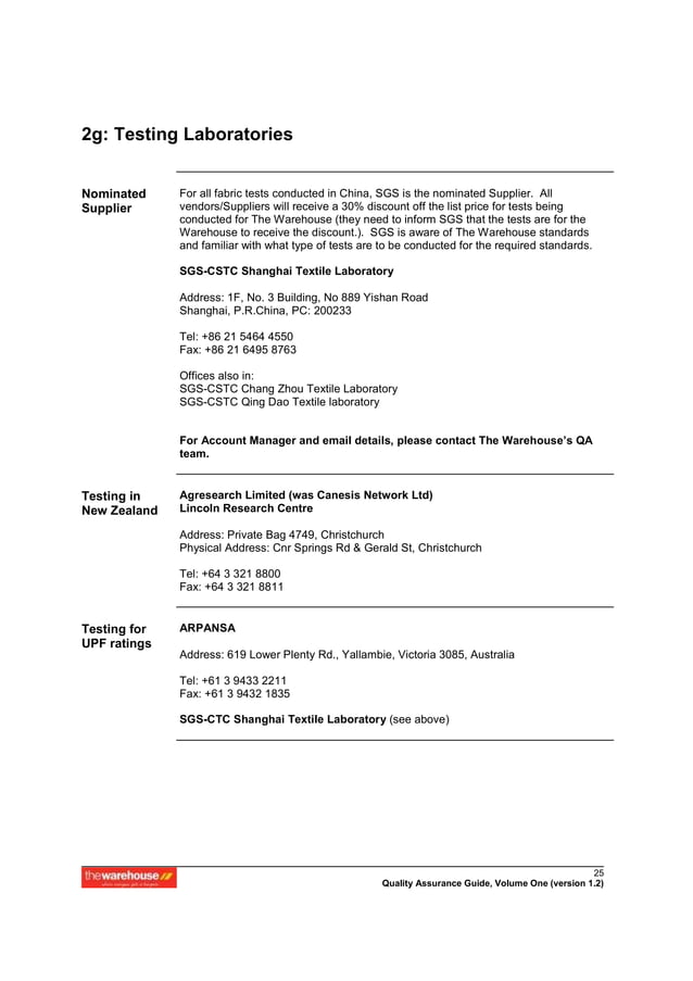 Apparel quality assurance manual