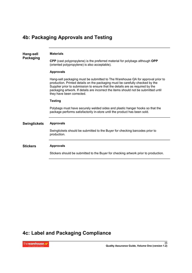 Apparel quality assurance manual