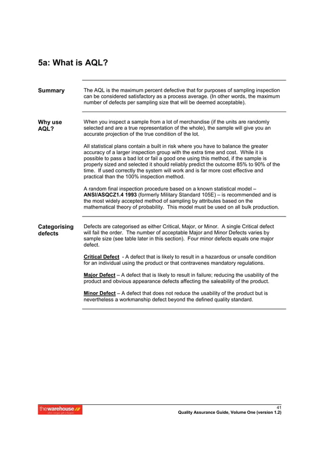 Apparel quality assurance manual