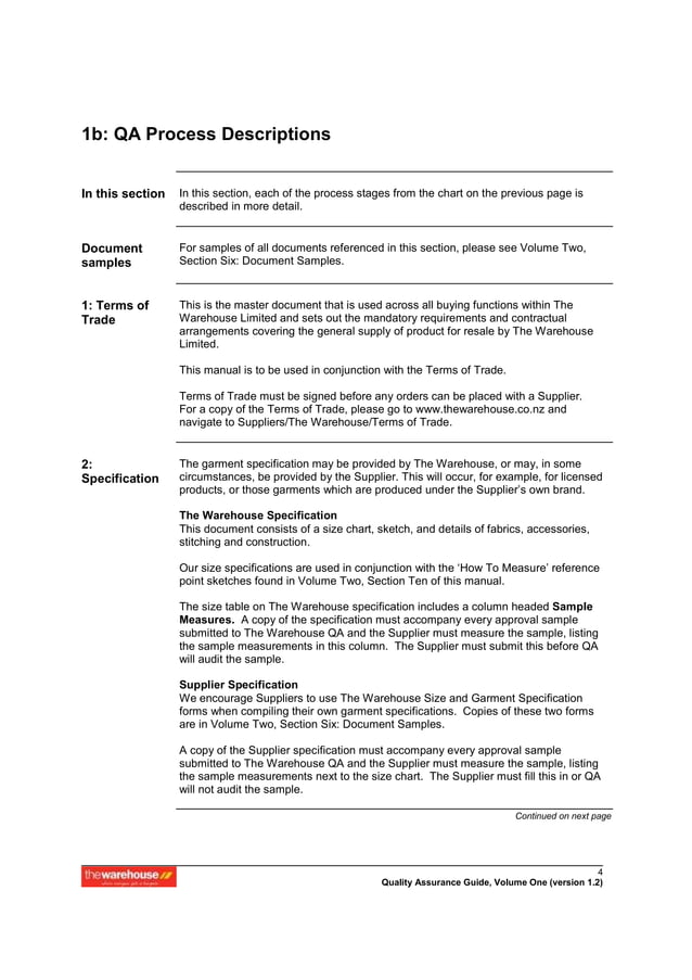 Apparel quality assurance manual