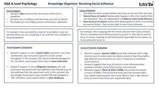 AQA A Level Psychology Social Influence Knowledge Organisers.pdf