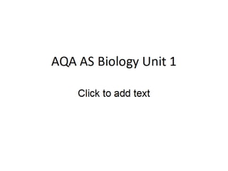 Aqa biology unit 1 complete notes