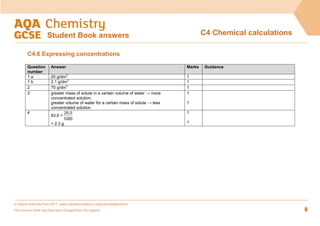 AQA Chemistry C4 Answers Key | PDF